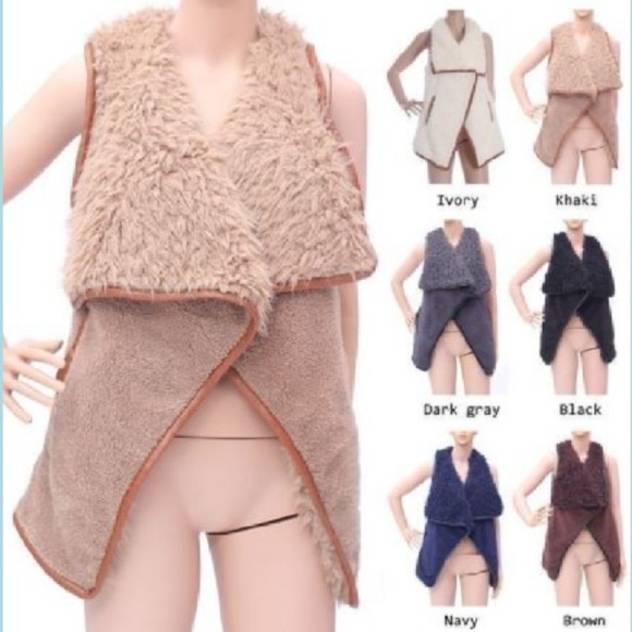 Jackets & Blazers - Sherpa Mommy & Me Reversible Faux Fur Vest (Khaki)